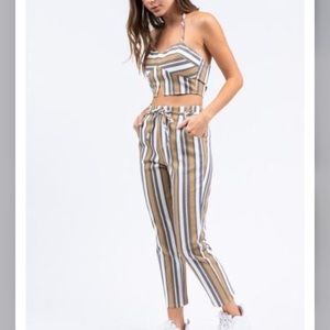 High Waisted Le Lis Striped Pants